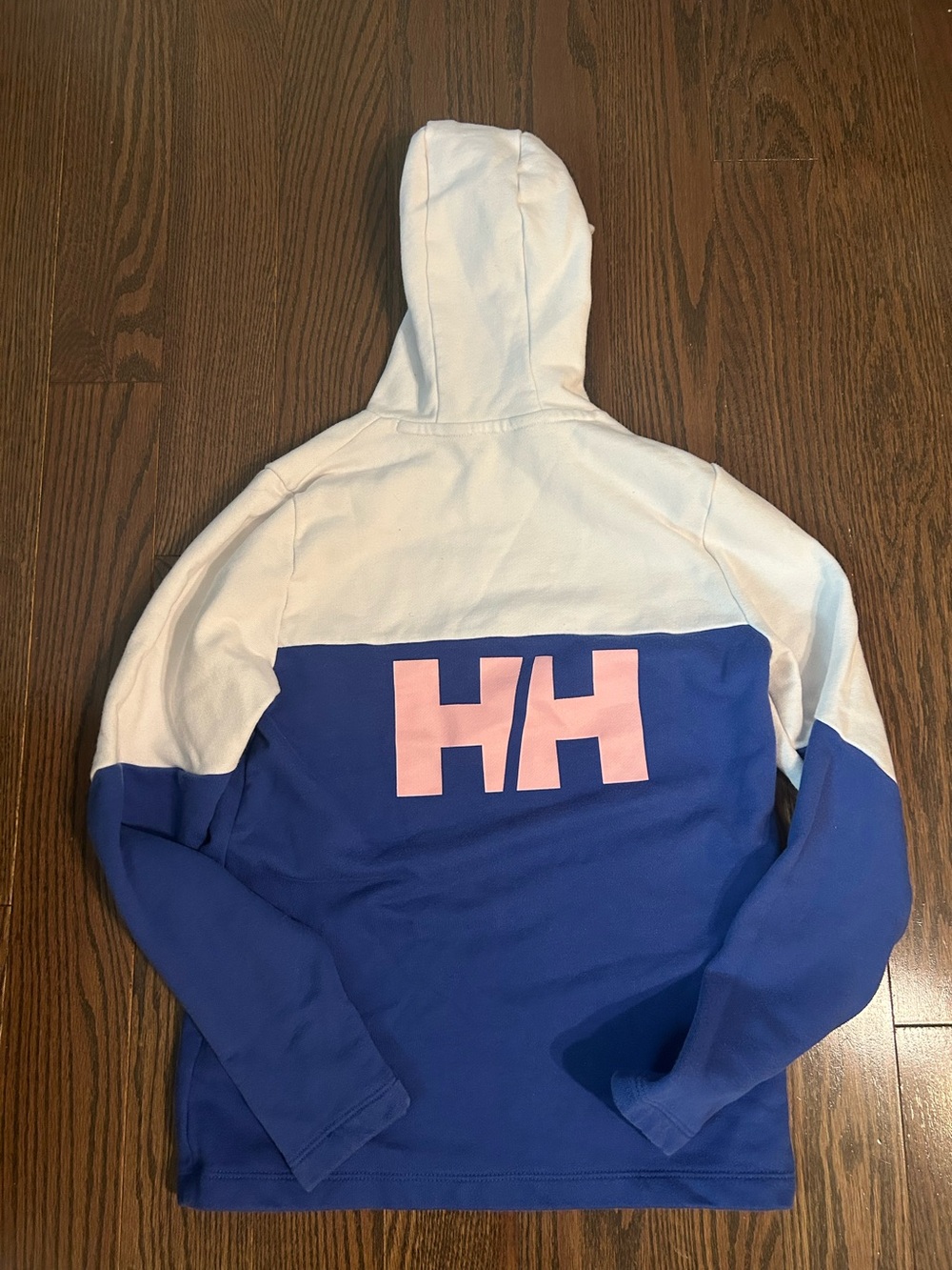 Girls size 10 Helly Hansen White, Blue/purple & Pink Colorblock Hooded Jacket
